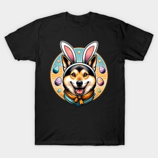 Swedish Vallhund Celebrates Easter with Bunny Ears T-Shirt